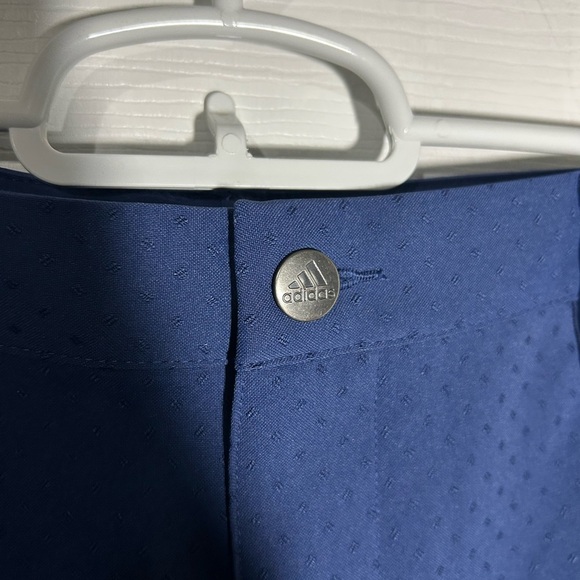 ADIDAS Men’s 3 Stripe Dobby Golf Shorts Mens Size 38 NWT. Navy w/Orange Textured - Picture 5 of 11